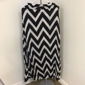 Black/white striped maxi skirt